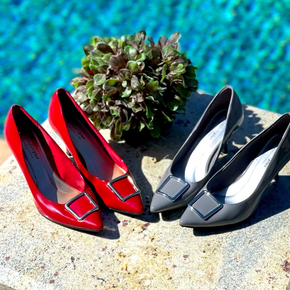 Red & Gray Comfort Plus Heel Set